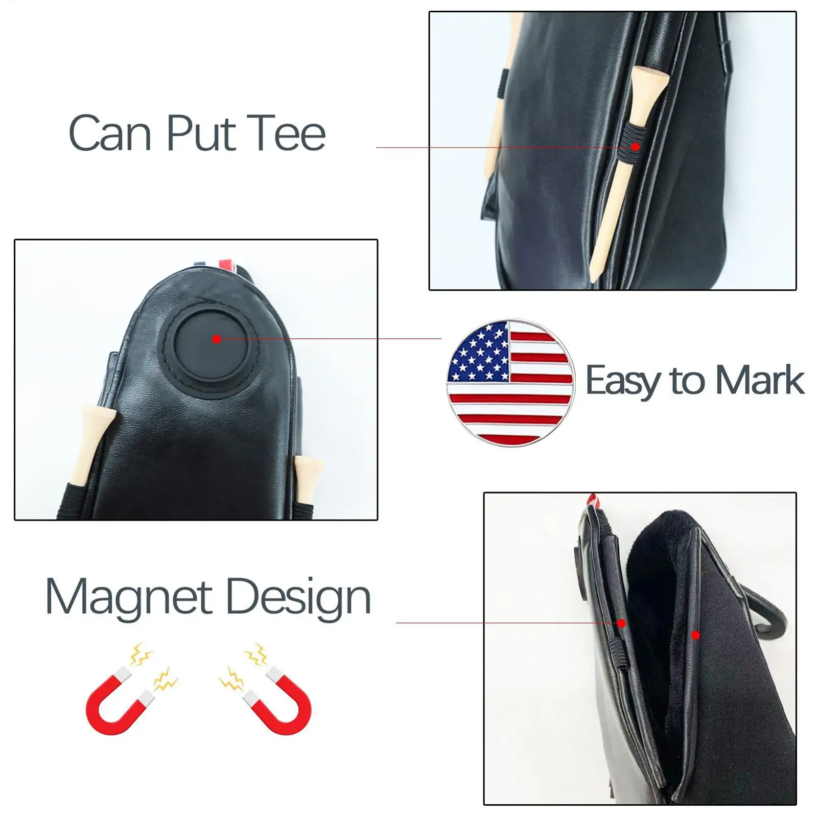 Golf Ball Bag Portable Tee Storage Case Accessory Organizer Golf Ball Storage Bag For Men Women Beginner Golfers Outdoor