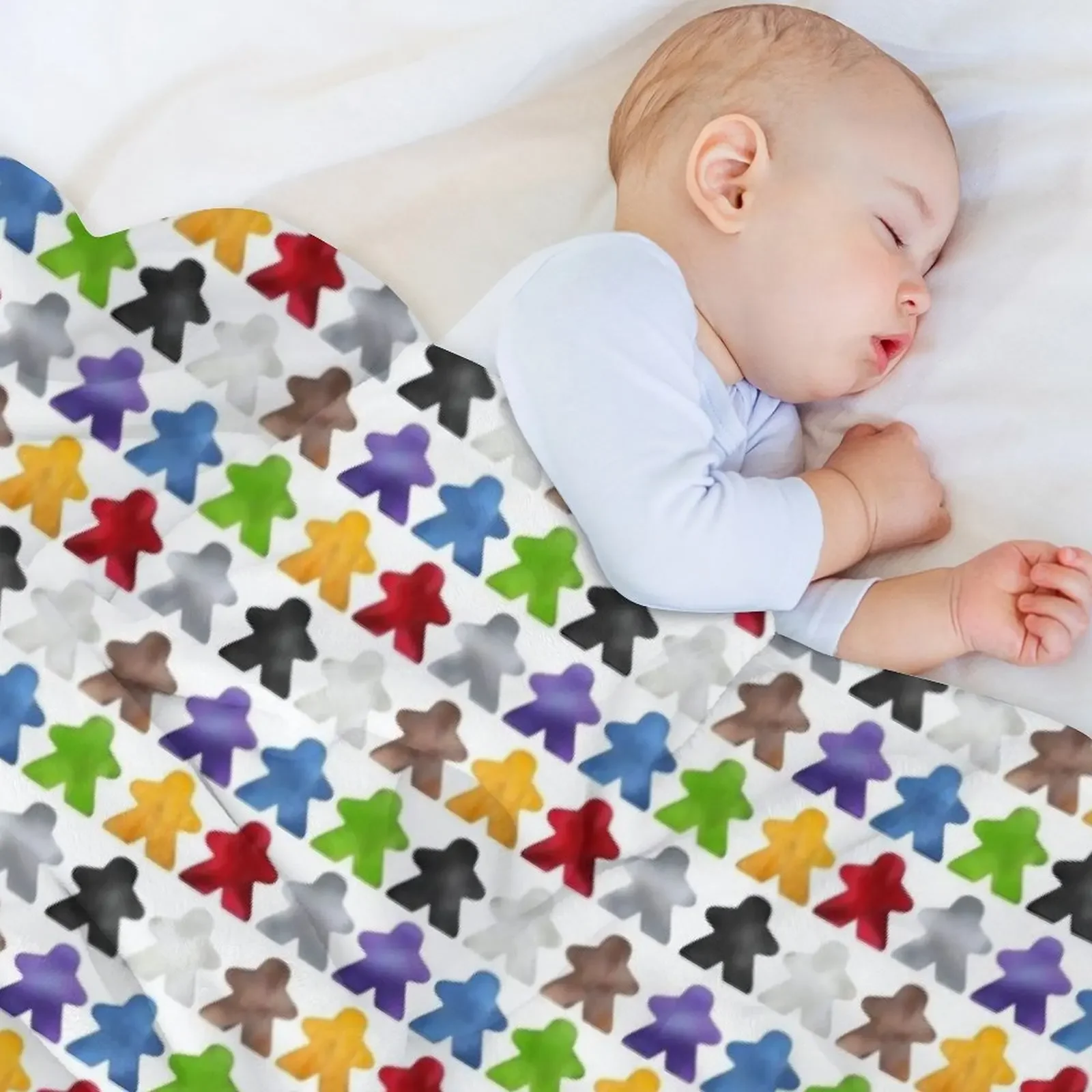 Lots of colorful meeples Throw Blanket Furrys blankets and throws christmas gifts Summer Blankets