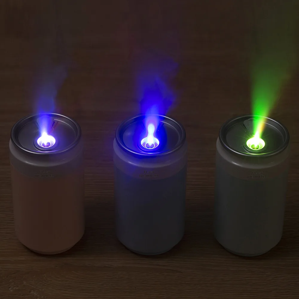 Portable Mini Air Humidifier with Fan Night Light Water Tank USB Flame Wireless Cool Mist Maker for Office Car New Design JS40