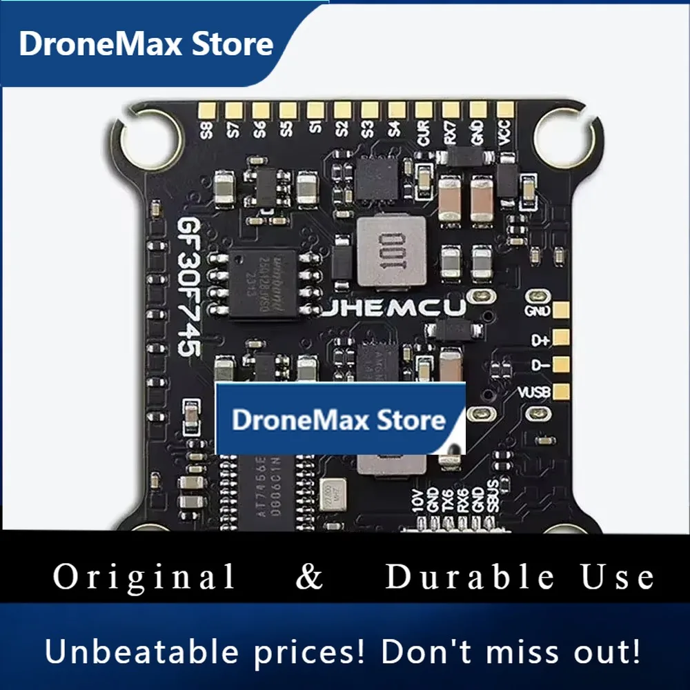 DroMaJHEMCU GF30F745-ICM Flight Controller Stack With 16MB Black Box & AM32 60A 4in1 ESC 30.5X30.5mm 3-6S For RC FPV Racing Dron