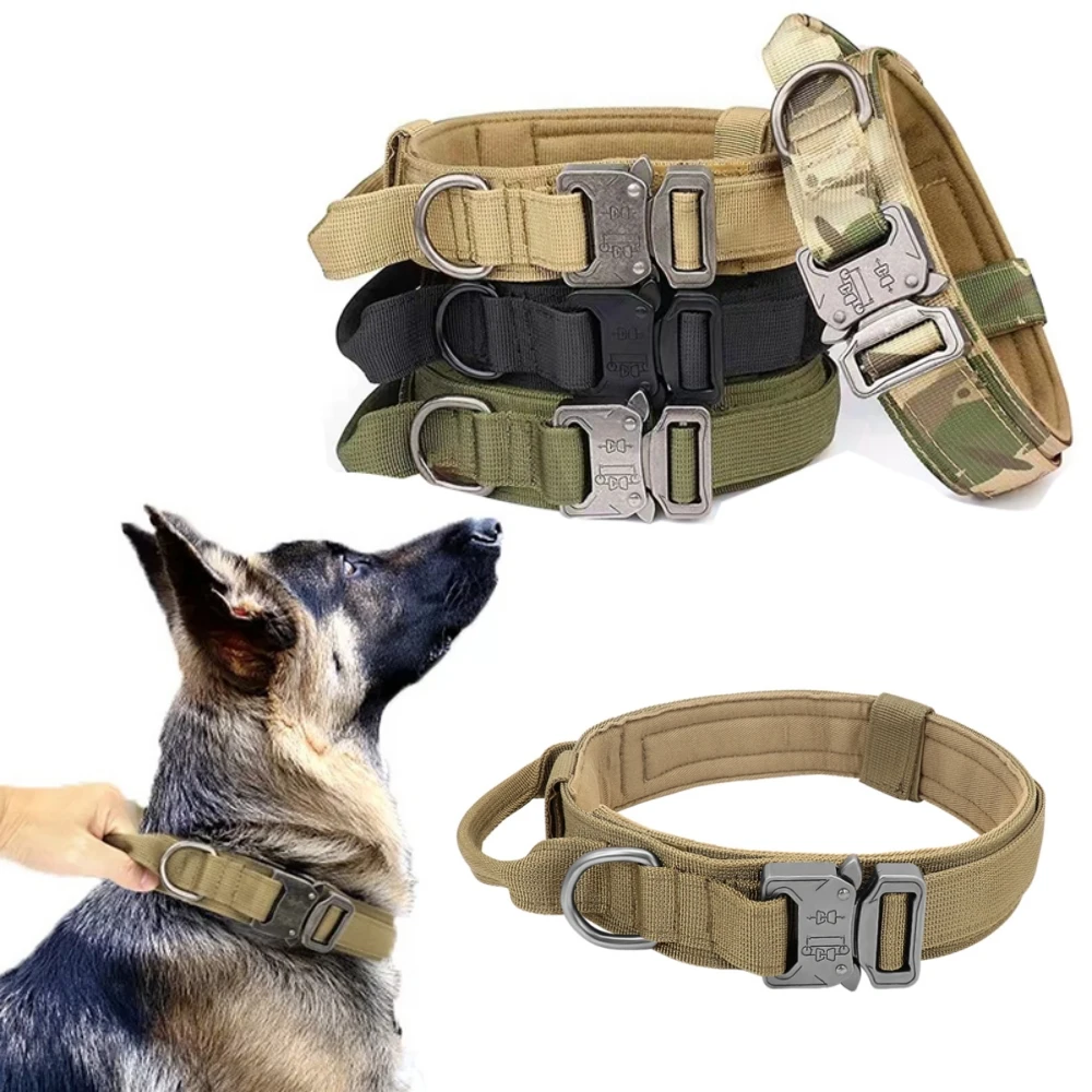 

Tactical Police Dog Collar Military Adjustable Duarable Nylon Lead For Medium Large German Shepard Walking Training Pet Supplies