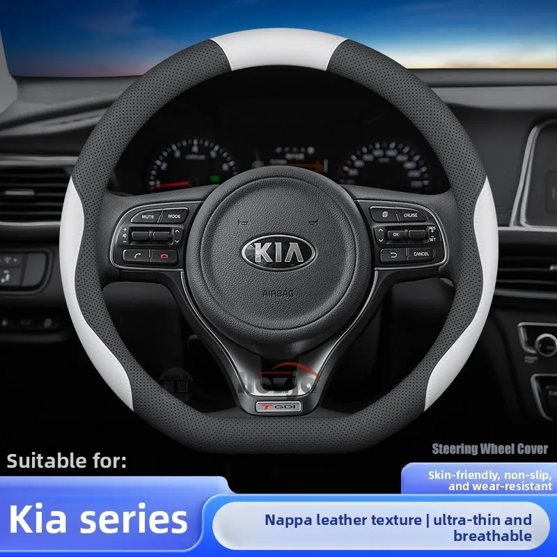 Leather Car Steering Wheel Cover for KIA Sorento Niro Seltos Picanto K5 Carnival Ceed Xceed 2022 2023 2024 2025 2026 Accessories