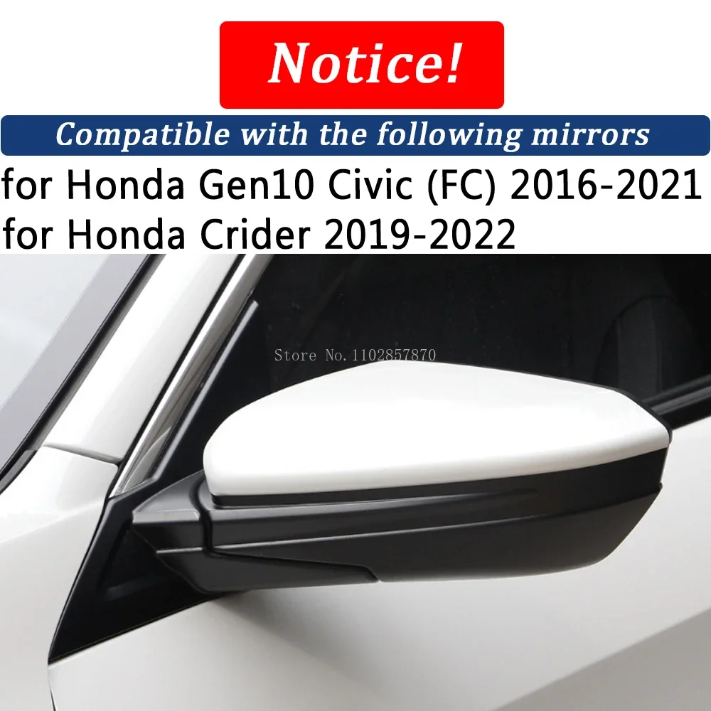 Rearview Mirror Cover for Honda CIVIC FC 2016-2021 Gen10 CRIDER 19-22 Real Carbon Fiber Side Mirror Shell Replacement Case Cap