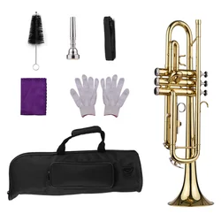 Trumpet Bb B Flat Brass Exquisite with Mouthpiece Gloves