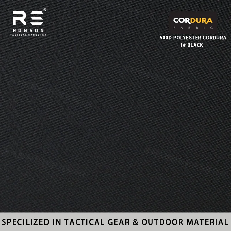 

Ronsontex Высокое качество 500D Denier полиэфирная ткань Cordura черного цвета прочный цвет для тактического снаряжения и сумок для багажа на открытом воздухе