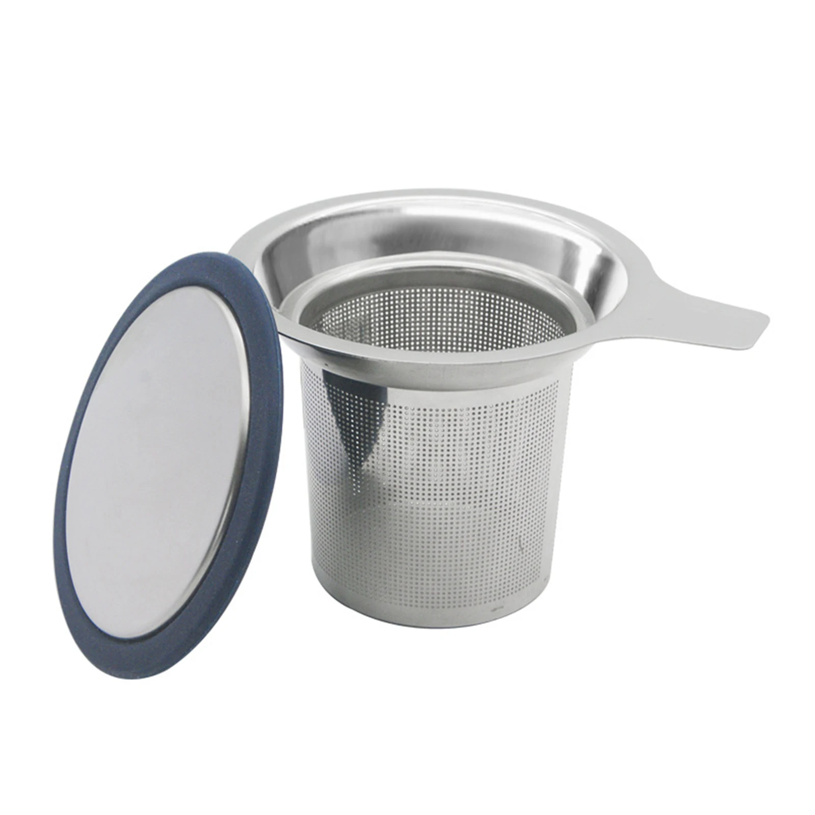 

Double Handles Tea Infuser With Lid Stainless Steel Fine Mesh Coffee Filter Teapot Cup Hanging Loose Leaf Tea Strainer