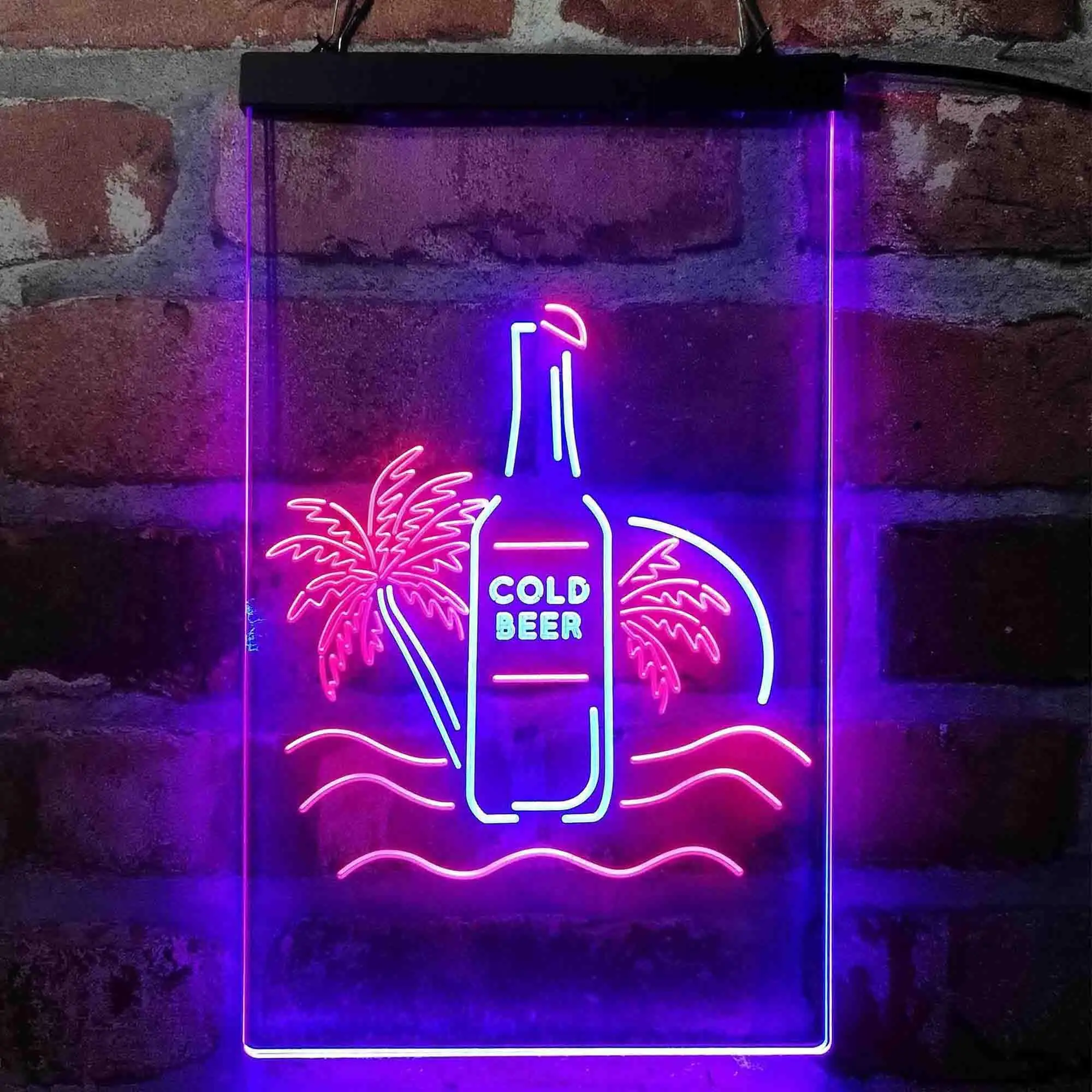 

Cold Beer Palm Tree Island Dual-color LED Neon Sign st6-i4084