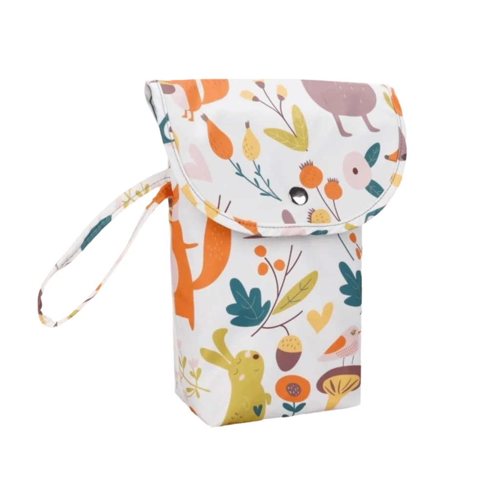 Simple Cartoon Baby Diaper Bag Oxford Cloth Large Capacity Mommy Handbag Waterproof Handheld Diaper Storage Bag Going Out