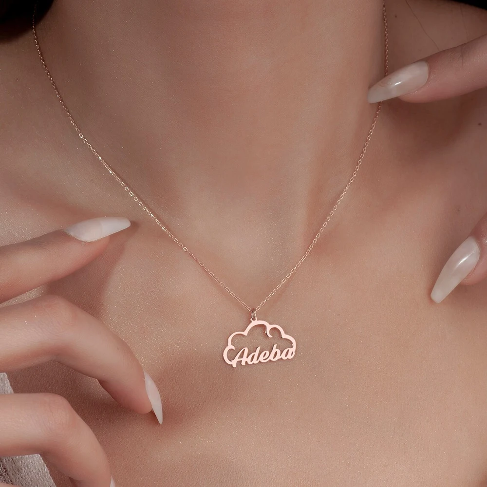 Customized stainless steel cloud necklace birthday gift Mother Day jewelry gift bride gift graduation season necklace gift