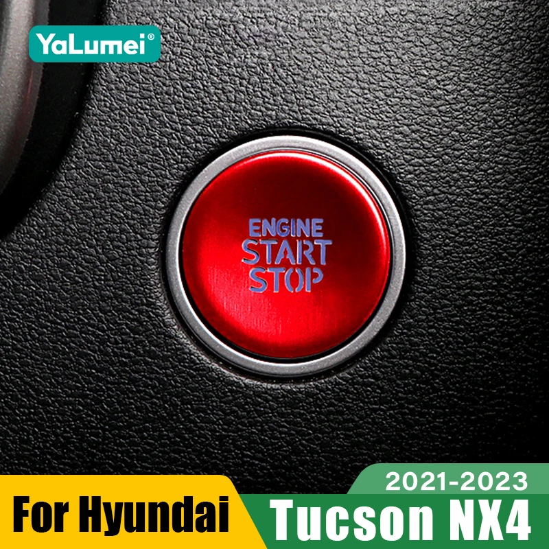 For Hyundai Tucson NX4 2021 2022 2023 Hybrid N Line Car Start Stop Engine Ignition Push Button Cover Accessories
