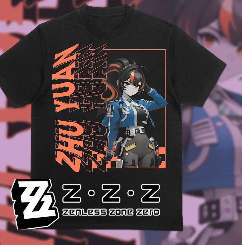 Zenless Zone Zero ShirtFan Art ShirtZhu Yuan ShirtZZZHoyoverse (Zhu Yuan Orange Text)