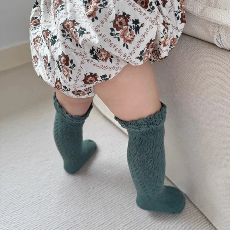 Ins Fashion Girls Frilly Socks Knee High Breathable Loose Infant Baby Long Tube Sock Cotton Children Stockings For Kids 0-4Year