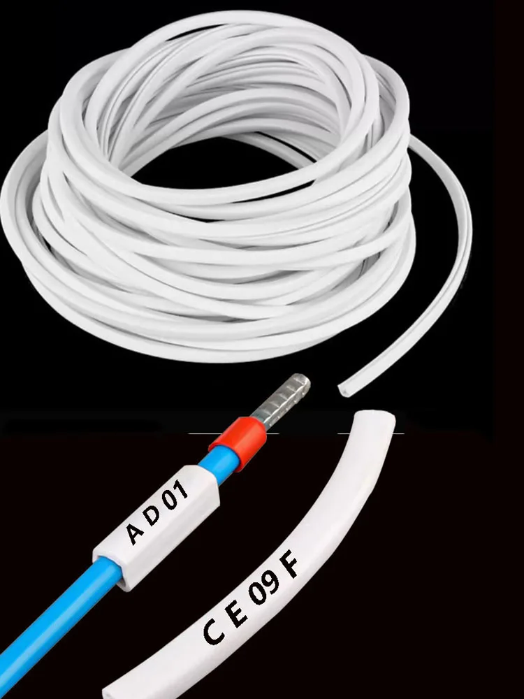 PVC irregular pipe handwritten number pipe blank irregular wire number pipe 0.75-16mm2 groove number identification sleeve