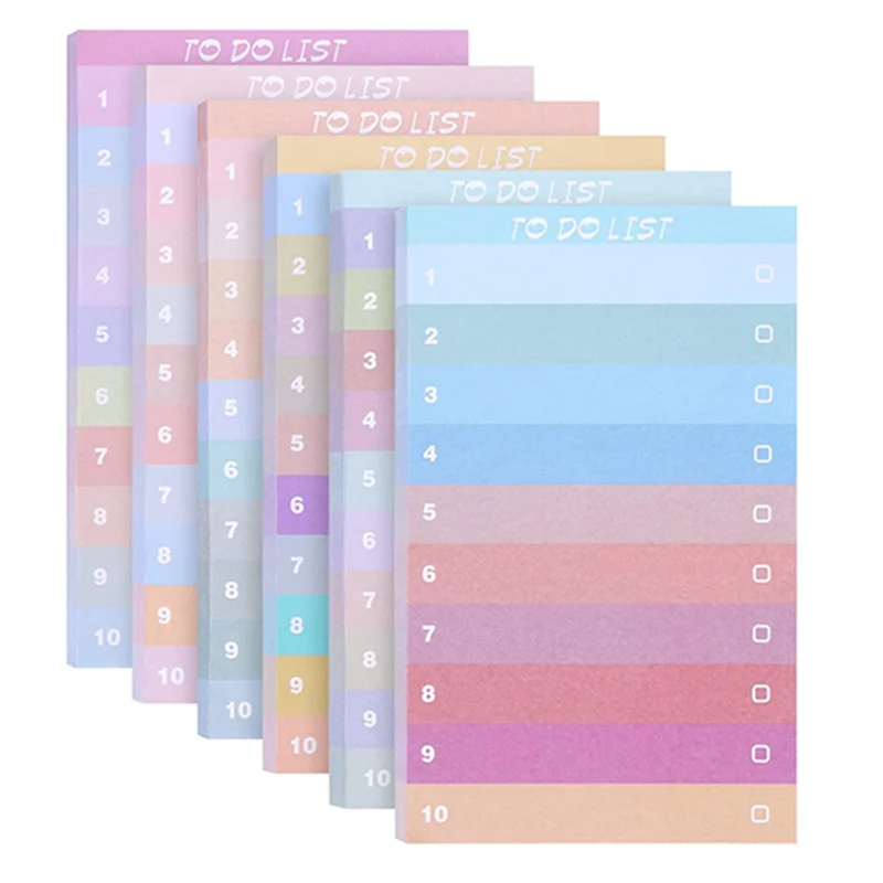 EDT-12 PCS To Do List Sticky Notes 5,1X3,2 Polegadas 600 Folhas Forradas, Planejador, Bloco de Notas Diário