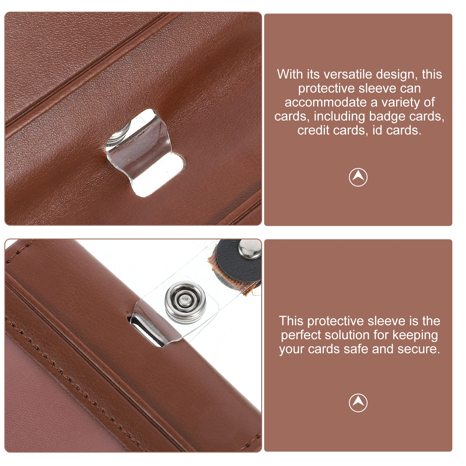 

PU Magnetic Card Holder Protective Sleeve Vertical Id Badge Holder Credit Access Bus Card Cover Work Office Name Tag Sleeve