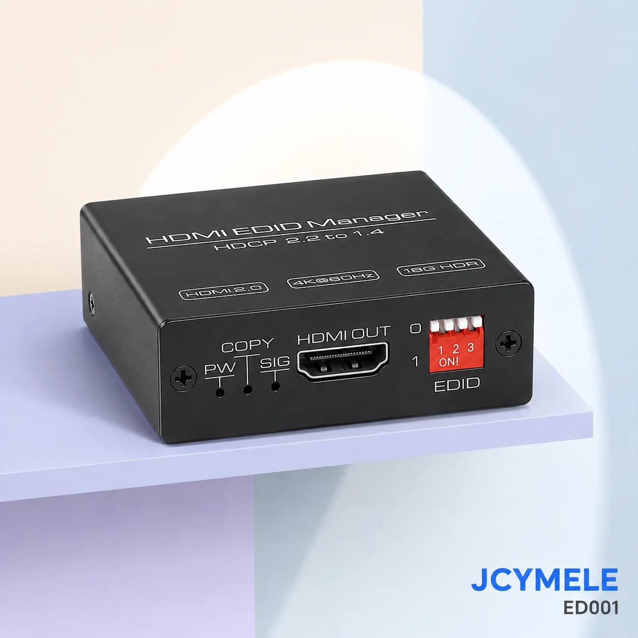 HDMI EDID Manager 8-Mode Programmable Emulator/Copier, 4K 60Hz 2.0b Equalizer with HDCP 2.2 & 18G for TV PC Projector JCYMELE
