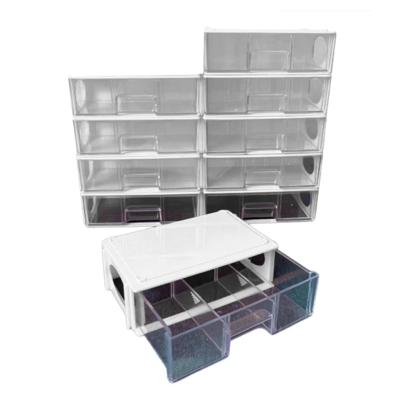 10Pcs Multi Drawer Bead Organization Box Spacious Bead Sorter with Removable Partitions Stackable Jewelry Sorting Case