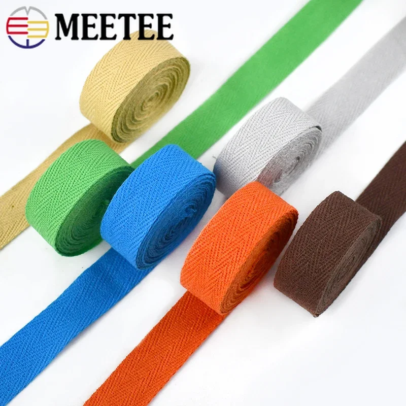 

10Meters Meetee 2cm Cotton Webbing Tape Bag Shoulder Strap Safety Band Sewing Ribbon Backpack Lace Belt DIY Garment Accessories