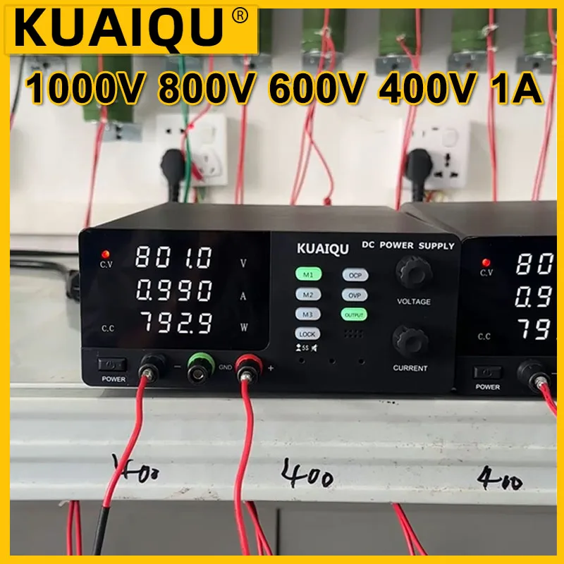 KUAIQU 1000V/800V/600V/400V 1A Adjustable DC Power Supply OCP/OVP/OUTPUT Switching Bench Source Semiconductor High Voltage Aging