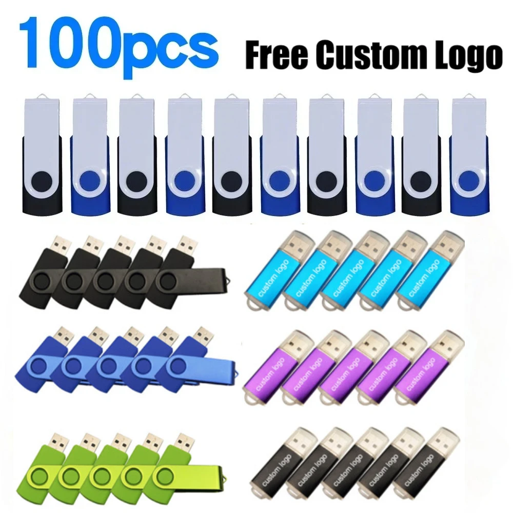 

metal 100pcs free logo Pendrive 32gb 64gb 128gb pen drive flash usb 2.0 memory stick Waterproof usb flash drive cle usb 16GB 8GB