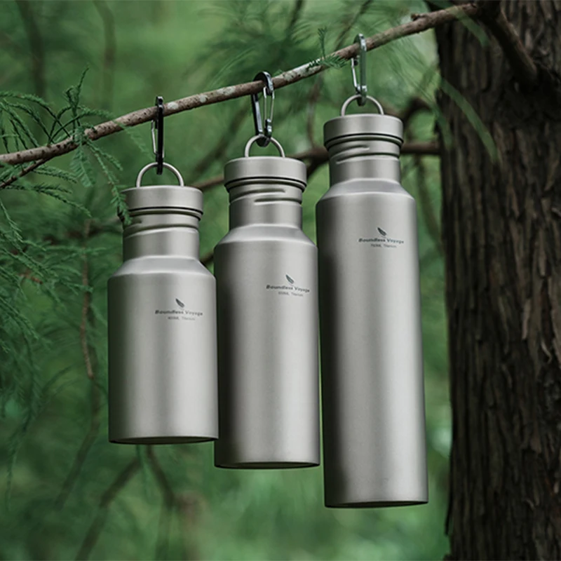 

Boundless Voyage Titanium Sports Bottle, Wide Mouth Leak-Proof Reusable Drinkware, Hiking Running Camping Picnic Water Bottle