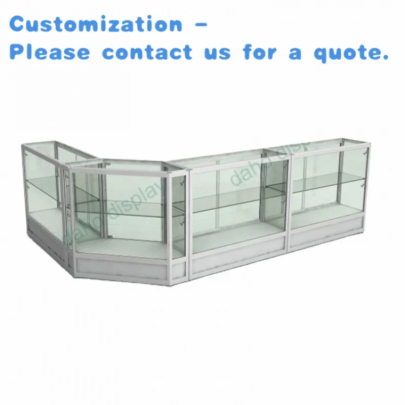 custom.New Design Shopping Mall Jewelry Glass showcase Mobile Phone Customized Glass Cabinet with LED Light