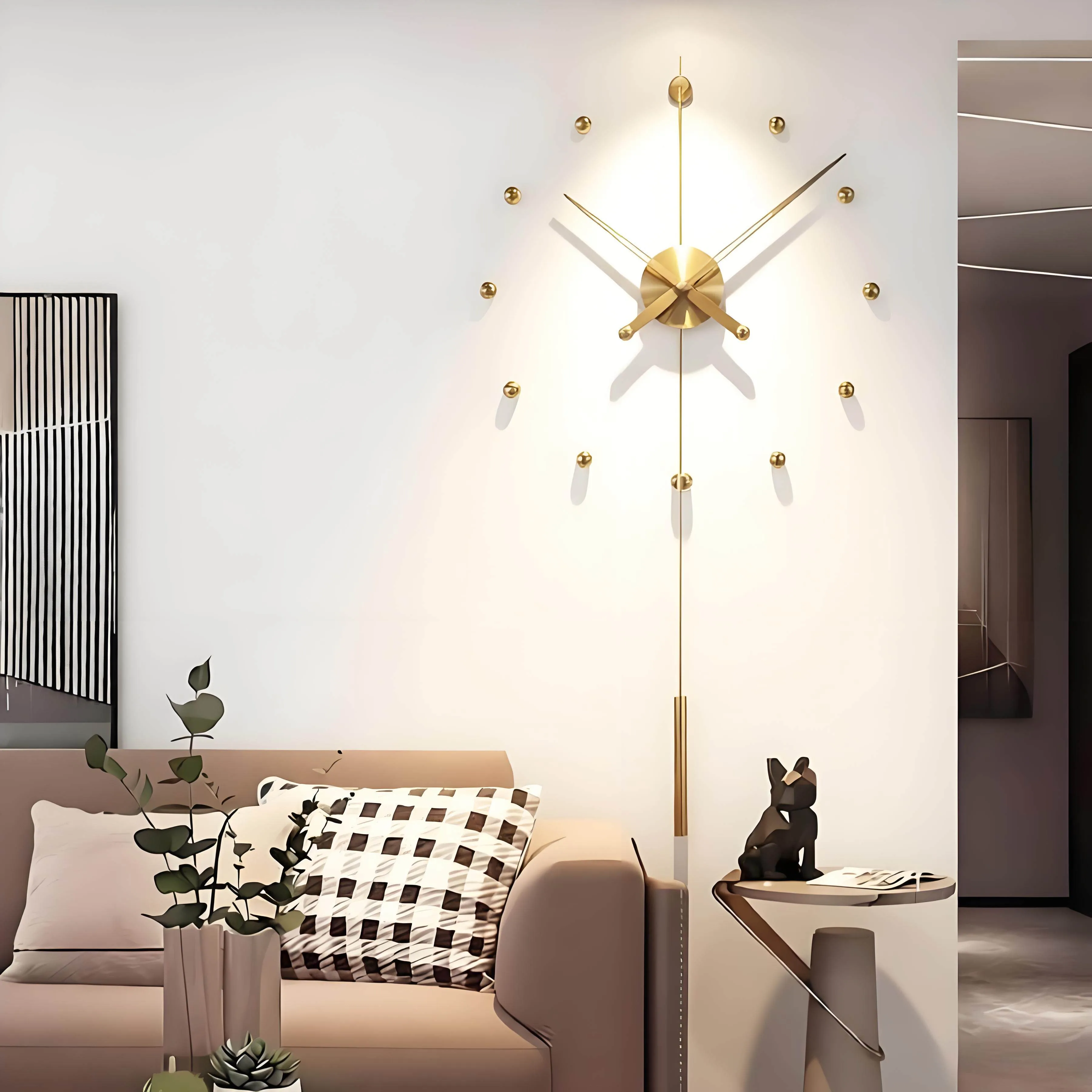Spain Large Wall Clock Modern Design Metal Luxury Wall Watches Clocks DIY Home Decor Silent Living Room Orologi Da Parete Gift