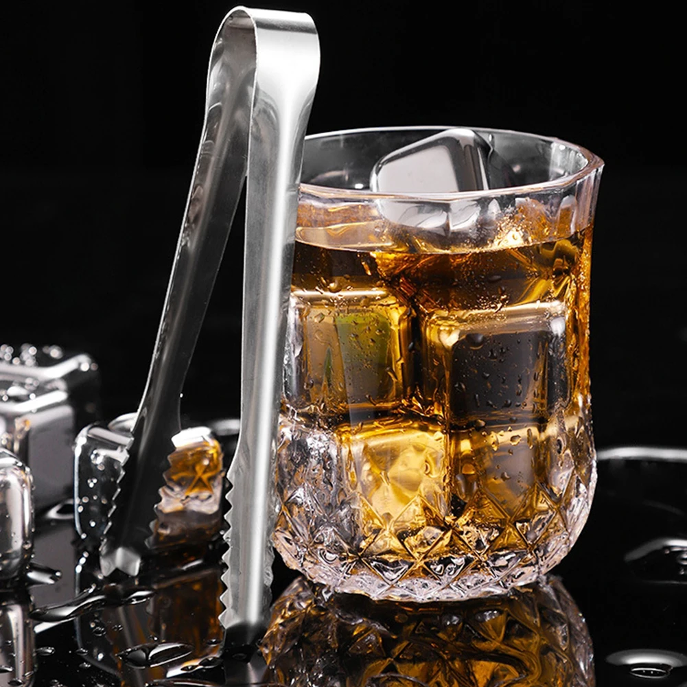 Conjunto de cubos de gelo de aço inoxidável reutilizáveis pedras para uísque, vinho, festa fria, ferramenta bar, 1pc
