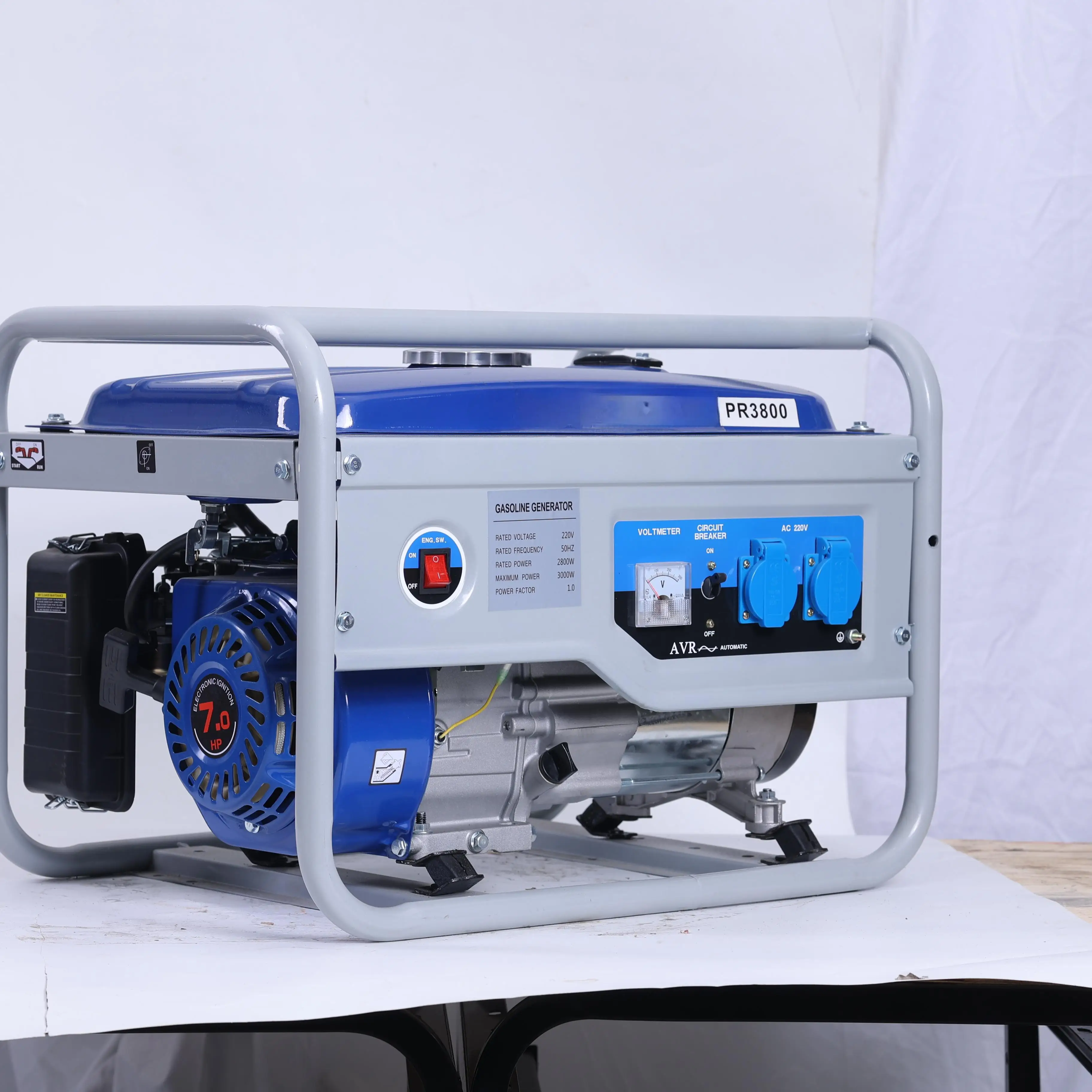 مولد 2000 وات، مولد 220 فولت 50 هرتز، 4 أشواط، مادة معدنية بالكامل، مبرد بالهواء الكهربائي للاستخدام المنزلي