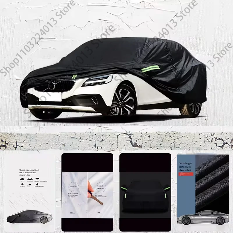 

For Volvo V40 Car cover Black outdoor fully covered with snow and UV protection waterproof Sun Shade Snow Rain Wind Resistant