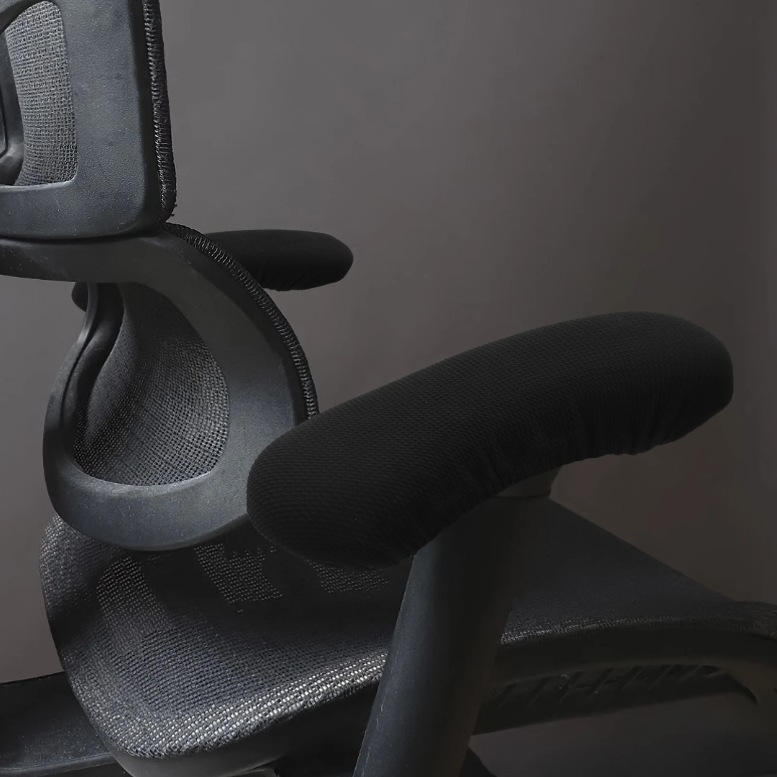 

2pcs Office Chair Arm Rest Cover Thick Stretchable Armrest Pad Elastic Cushion Sleeve Polyester Easy Clean Black For