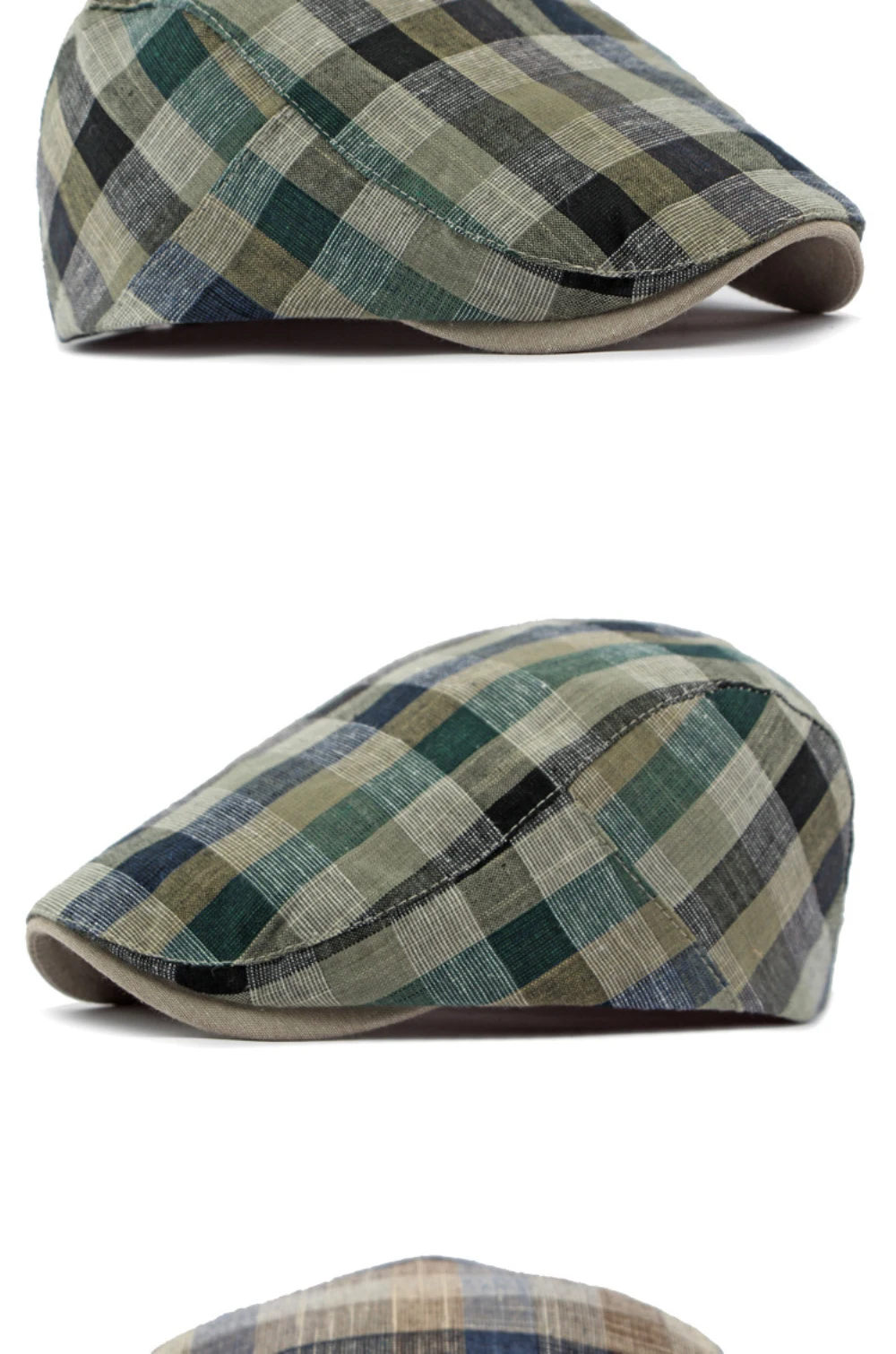 HT4629 Herren- und Damen-Baskenmützen, Vintage Künstler- und Malermütze, Karierte Baskenmütze, Verstellbare Ivy-Flatcap für Männer und Frauen, Frühling/Sommer 2026 Baskenmütze – Detail 6