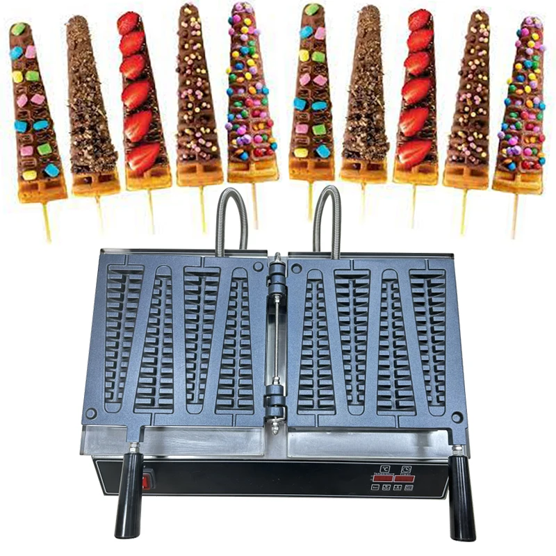 Waffle Stick Iron Uso comercial Rotativo Antiadherente Árboles de Navidad Stick Lolly Waffle Maker con CE