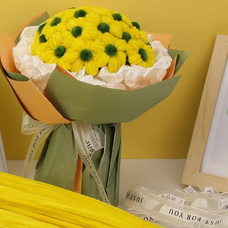 Pipe Cleaners Flower Set Chenilles Stems DIY Flower Making Set Pipe Cleaners Y08E