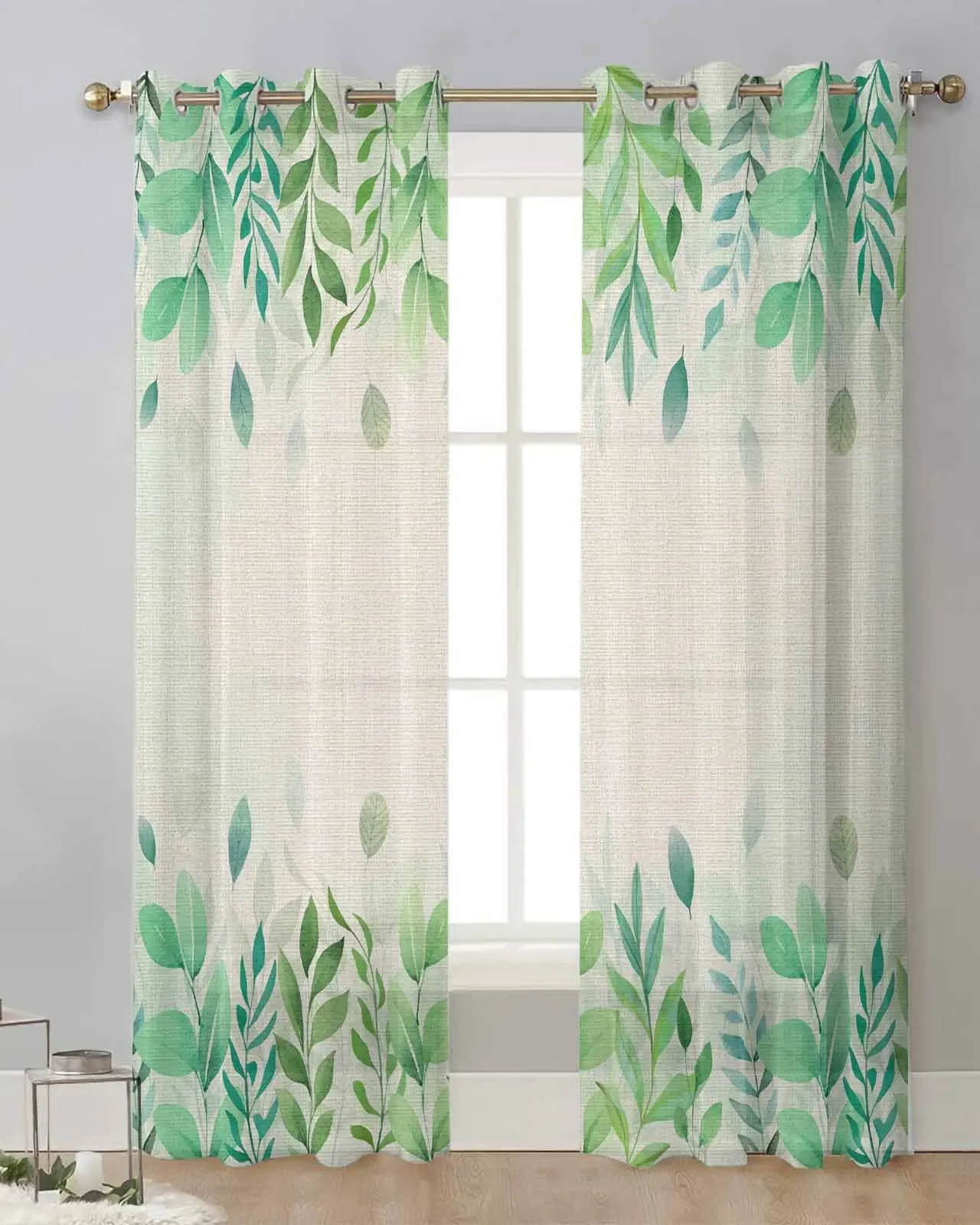 Curtains for Living Room Decoration Background Of Plant Deciduous Linen Window Curtain Cheap Things With Free Shipping for Home