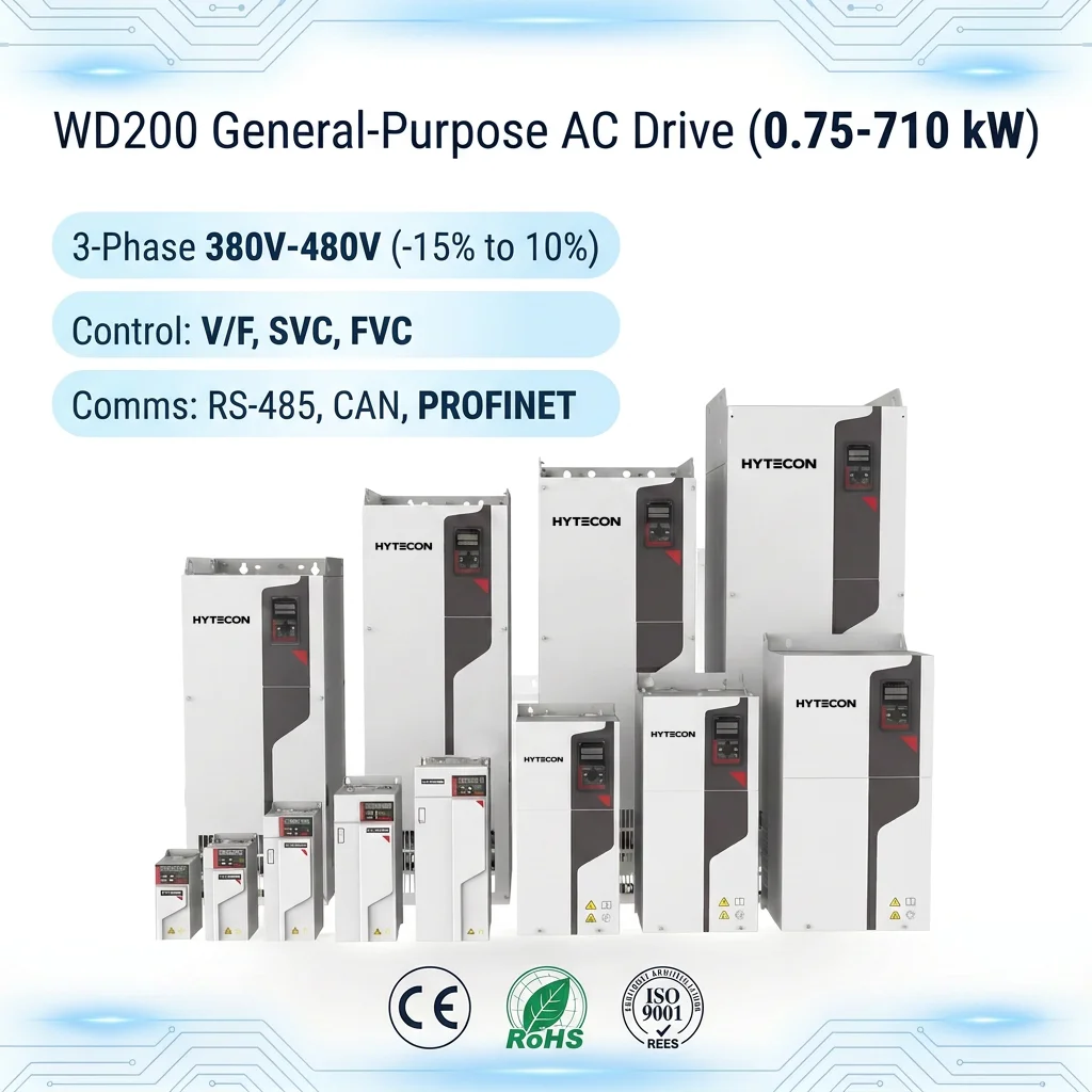 Variable Frequency Drive 3 Phase 380V - WD200 Series VFD 0.75kW-630kW 3 Phase