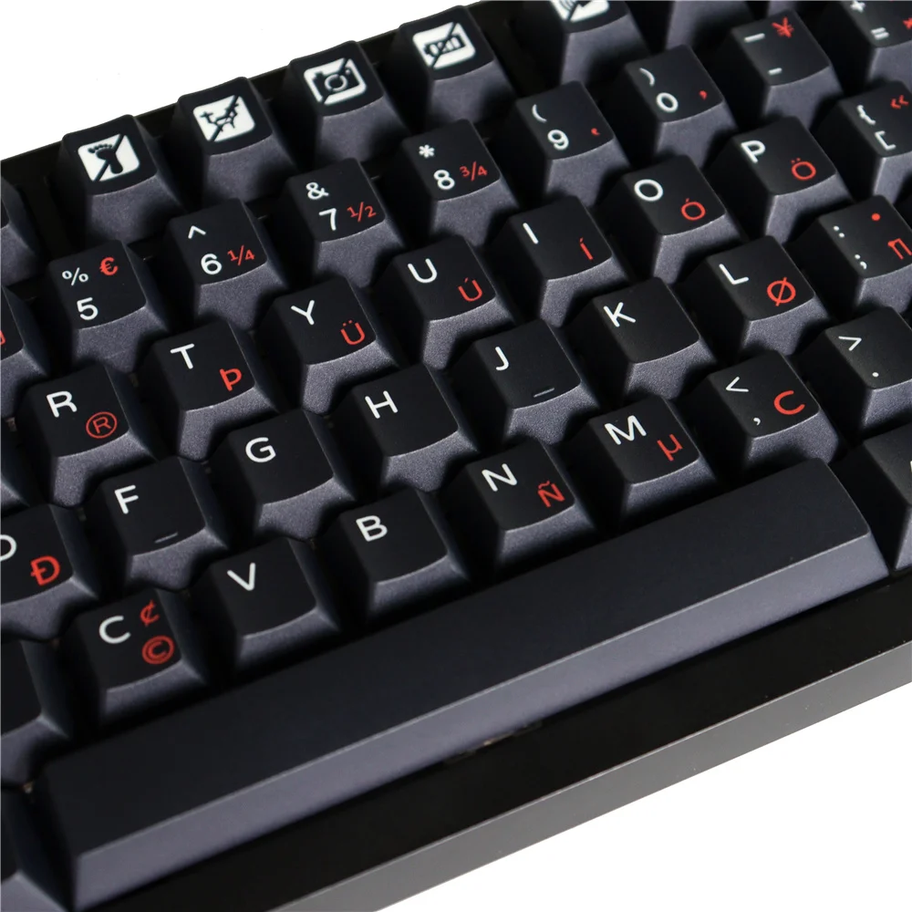 Колпачки для клавиш Dye Sub Flight, прочный PBT, гладкая текстура, 129 клавиш, колпачки с вишневым профилем для механической клавиатуры Mx Switch 61/64/104