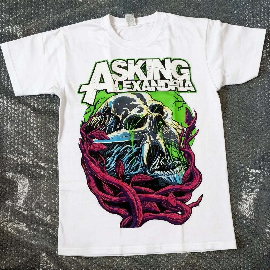 Rare! Asking Alexandria Slime Shirt Tee Full Size Unisex Reprint T-Shirt Short Sleeve Men Women Summer Crew Neck Cotton Tee