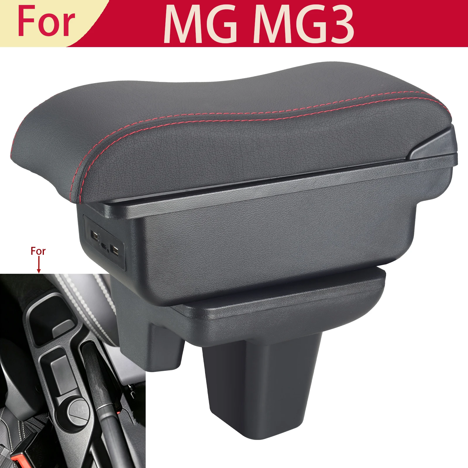 For MG3 Armrest Box For New MG3 Car Armrest Box Central Storage Box Interior Modification Charging Car Supplies Right Driver