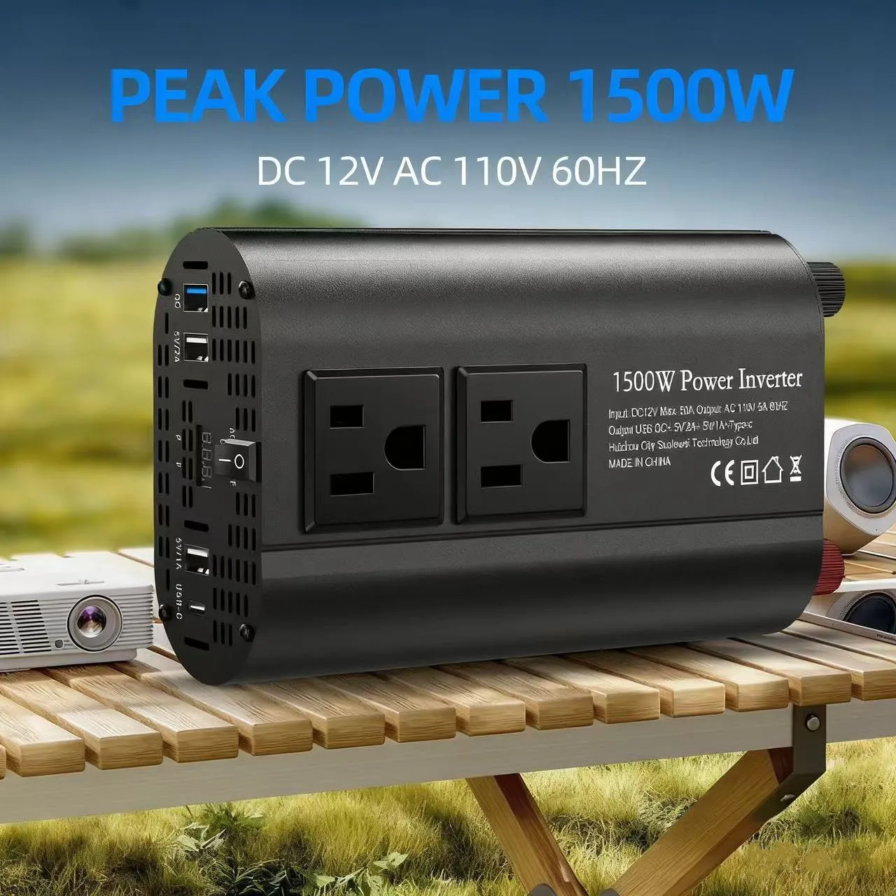 New Inverter Corrected Wave 500/1500W Vehicle Converter DC 12V to AC 220V converter Portable Power Supply Converter Car Inverter