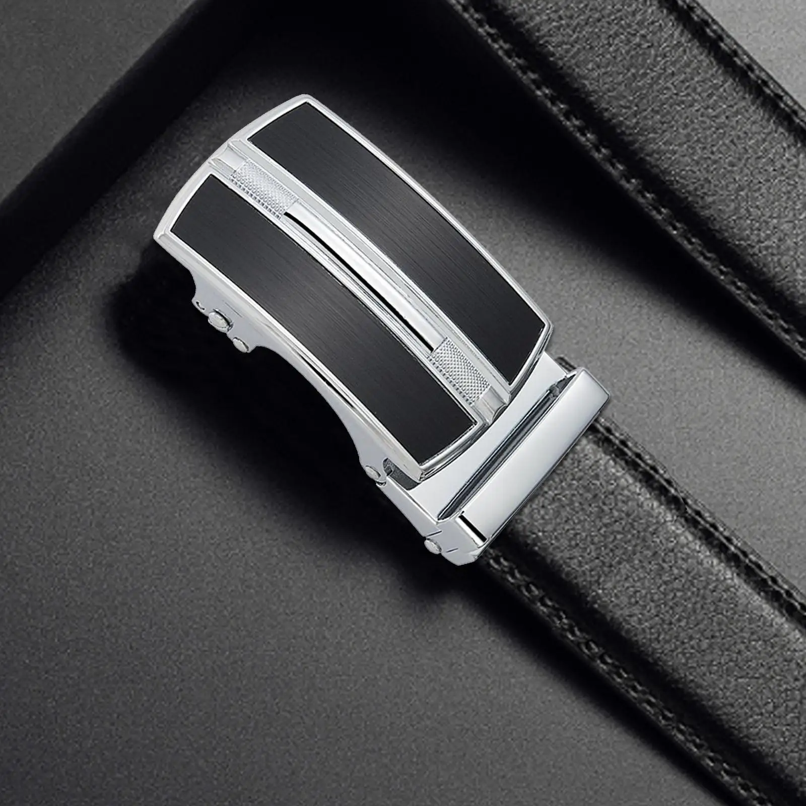 Men’s Belt Buckle Alloy Ratchet Click Automatic Slide Replacement 3.5 Cm Fit for Formal Suits Work Meetings and Events