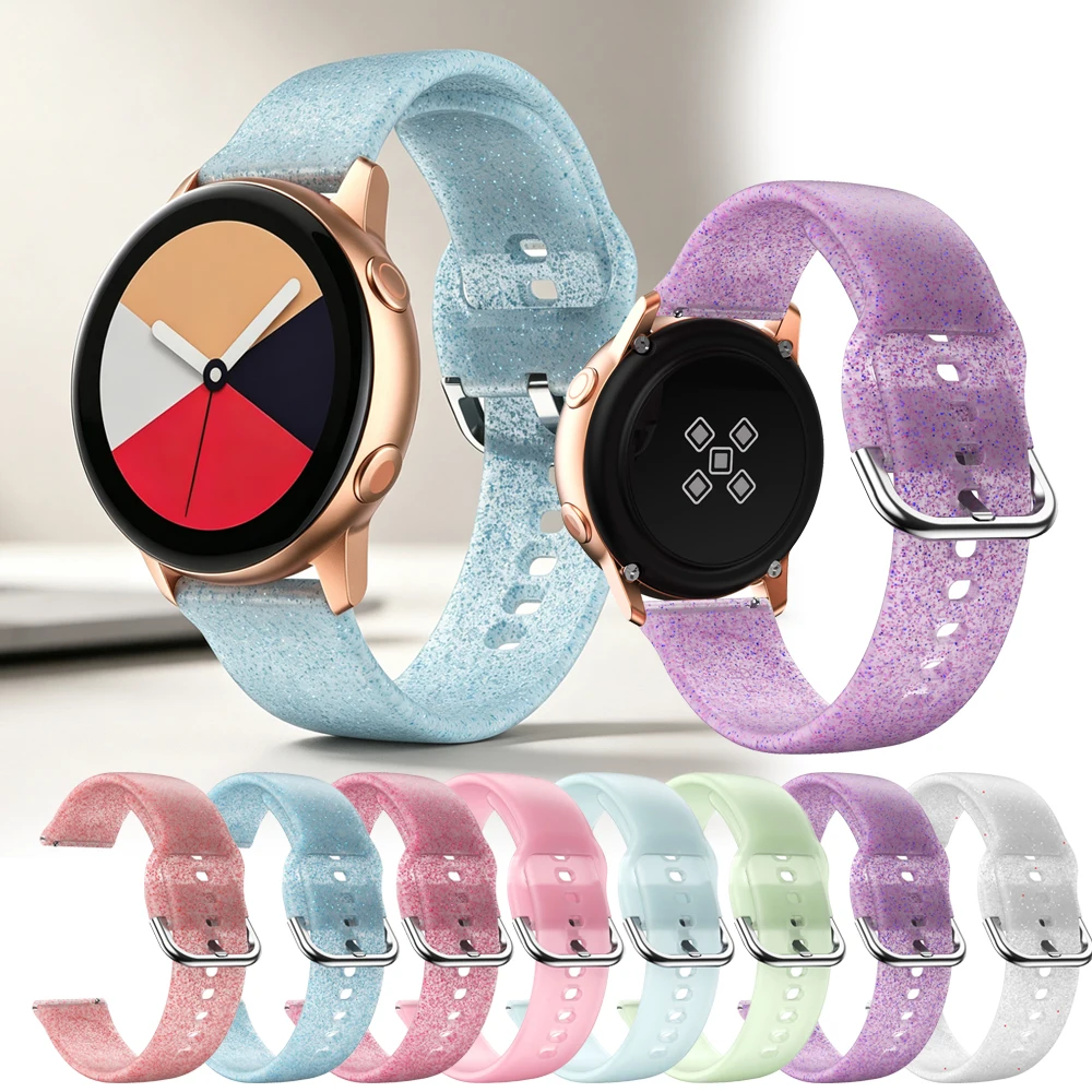 Luminous Glowing Watch Band 20mm For Samsung Galaxy Watch 7 Active 2 40/44mm Strap Women Watch 6 Classic 47mm Wristband Bracelet