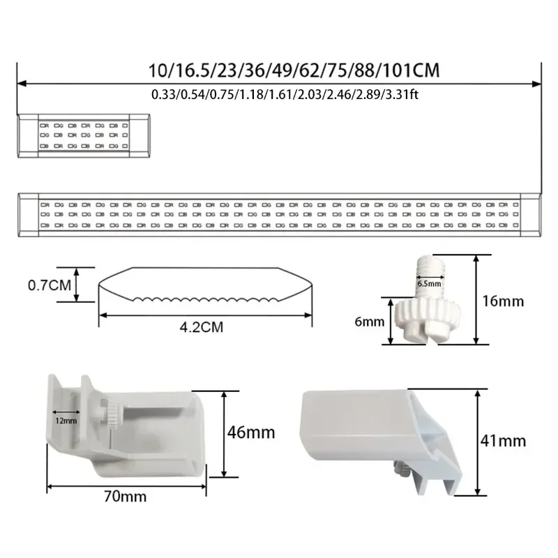 full spectrum marine thin ip65 aquarium lights 3-45w aluminum coral reef light salt and water lamp