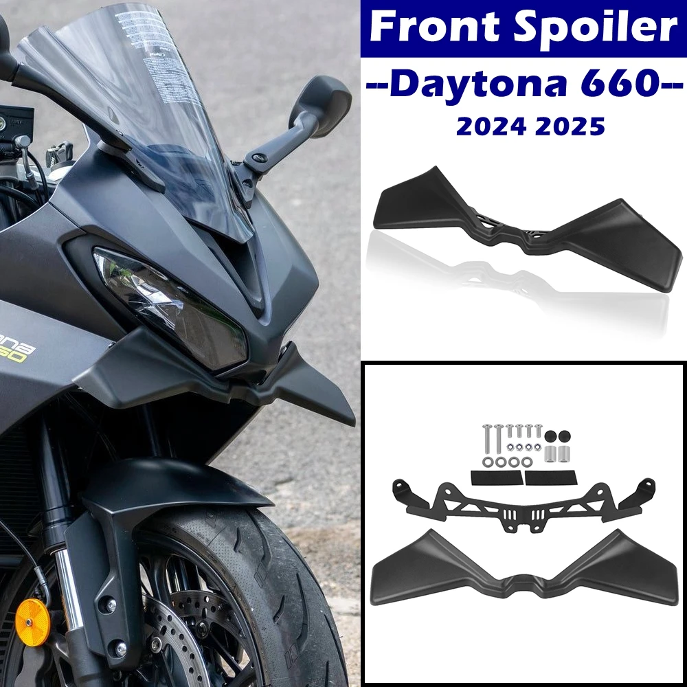 

For Daytona 660 Daytona660 2024 2025 Downforce Front Spoiler Naked Aerodynamic Fairing Winglet Kit Motorcycle Accessories