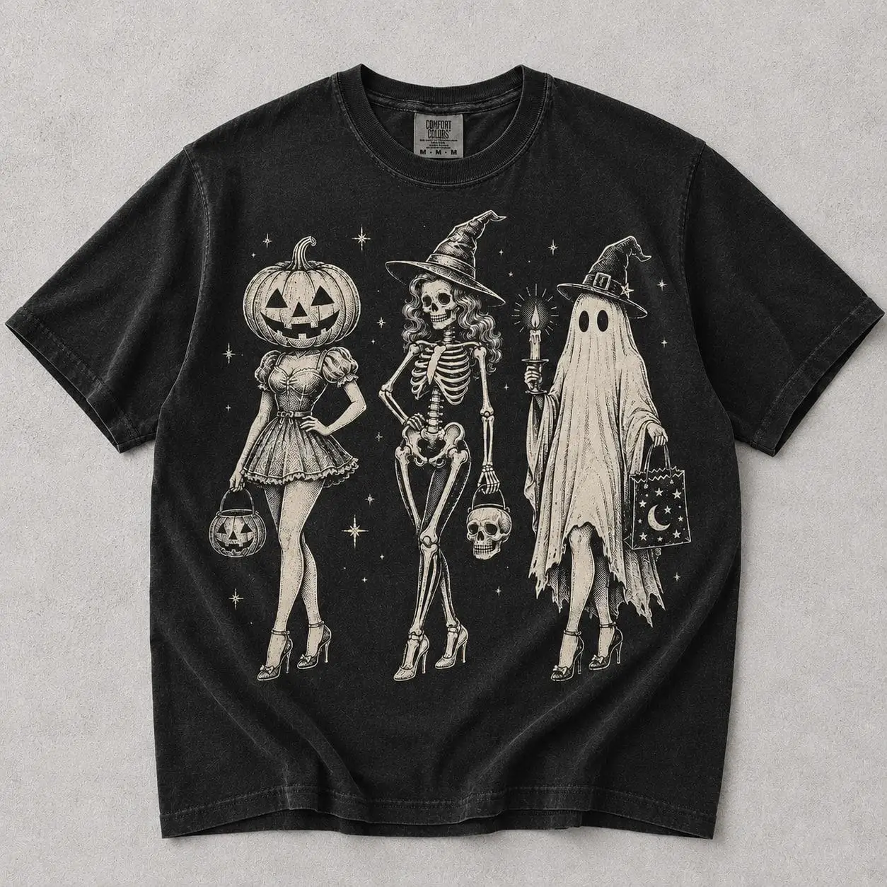 Spooky Girl Squad Shirt, Skeleton Ghost Pumpkin , Witchy Fall , Retro Halloween Shirt, Halloween Gift