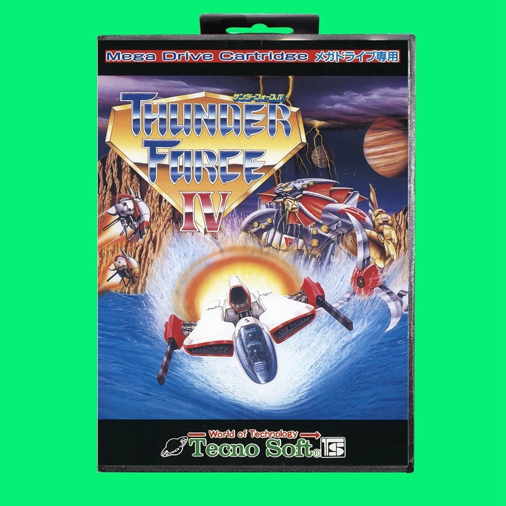 Thunder Force IV Game Cartridge 16bit MD Game Card With JP Cover Retail Box For Sega Mega Drive