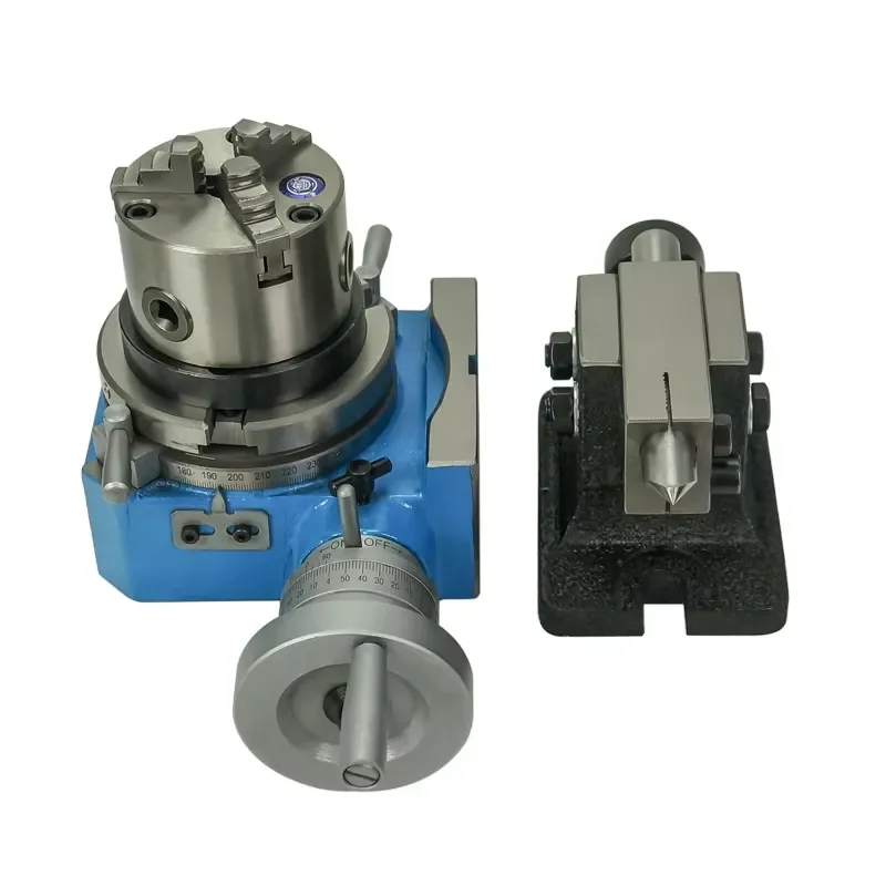 CNC Horizontal Vertical Universal Indexing Head for Router 4 Inch 80mm 125mm Precision Tailstock with 3 Jaw Lathe Chuck