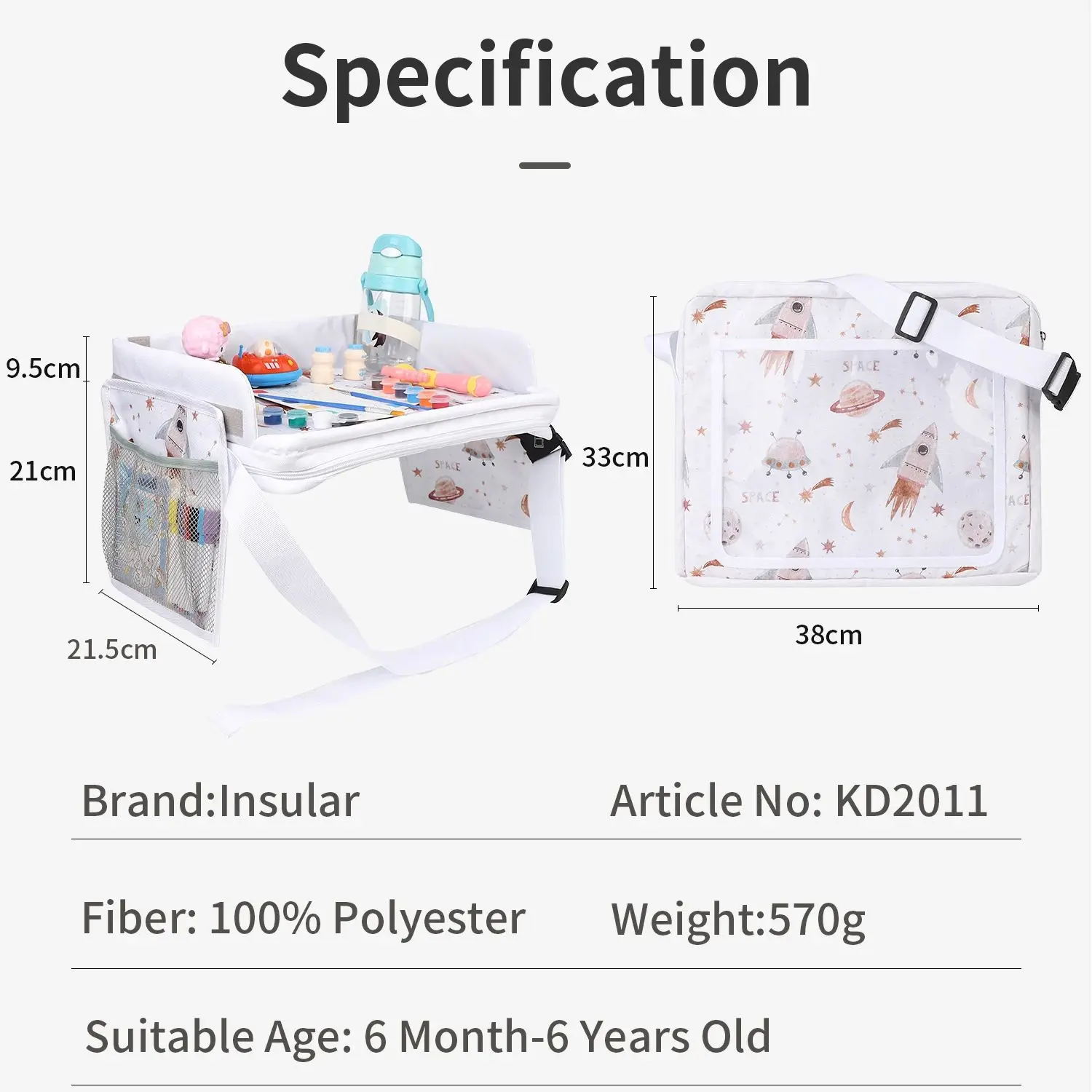 INSULAR 자동차 좌석 트레이 쓰기 보드 어린이 여행 트레이 장난감 보관 가방 태블릿 컴퓨터 고정 가방 어린이 드로잉 보드 휴대용