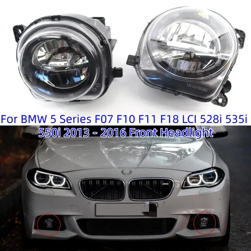 Para BMW 5 Series F07 F10 F11 F18 LCI 528i 535i 550i 2013 - 2016 faro delantero lámpara antiniebla LED para coche 63177311293 63177311294 12V
