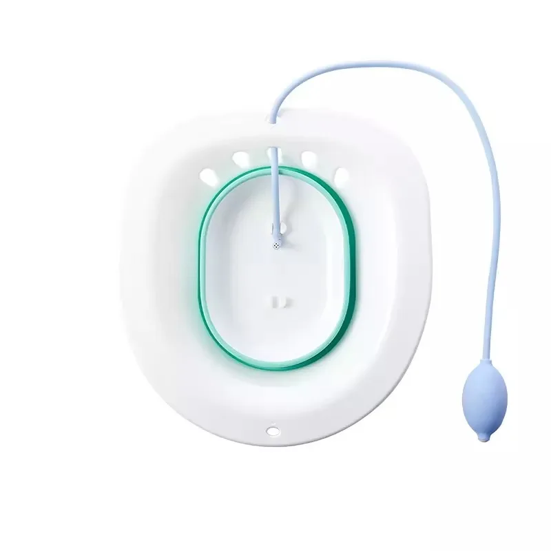 Collapsible Yoni Sitz Bath for Toilet Steam Seat Sitz Bath to Treat Postpartum Wounds Hemorrhoids Perineal Care with Flusher